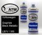 Preview: Volkswagen, Graphite Black Metallic, LB7V / W9: 400ml Sprühdose + 400ml Klarlack - Set, von ATW Autoteile West.